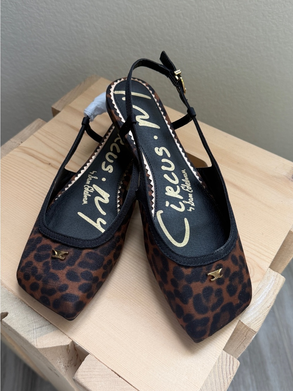 Circus by Sam Edelman Brown Leopard Print Slingback Flats